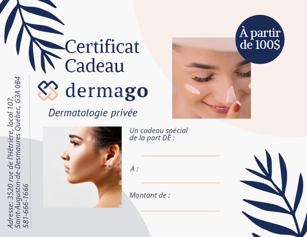 Carte Cadeau - Clinique de dermatologie privée de Québec